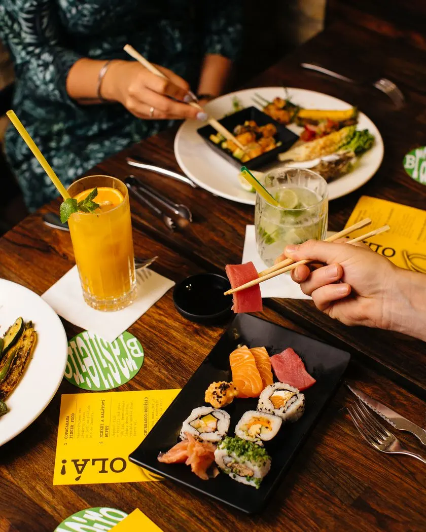 Sushi and Asian selection at Brasileiro restaurant.