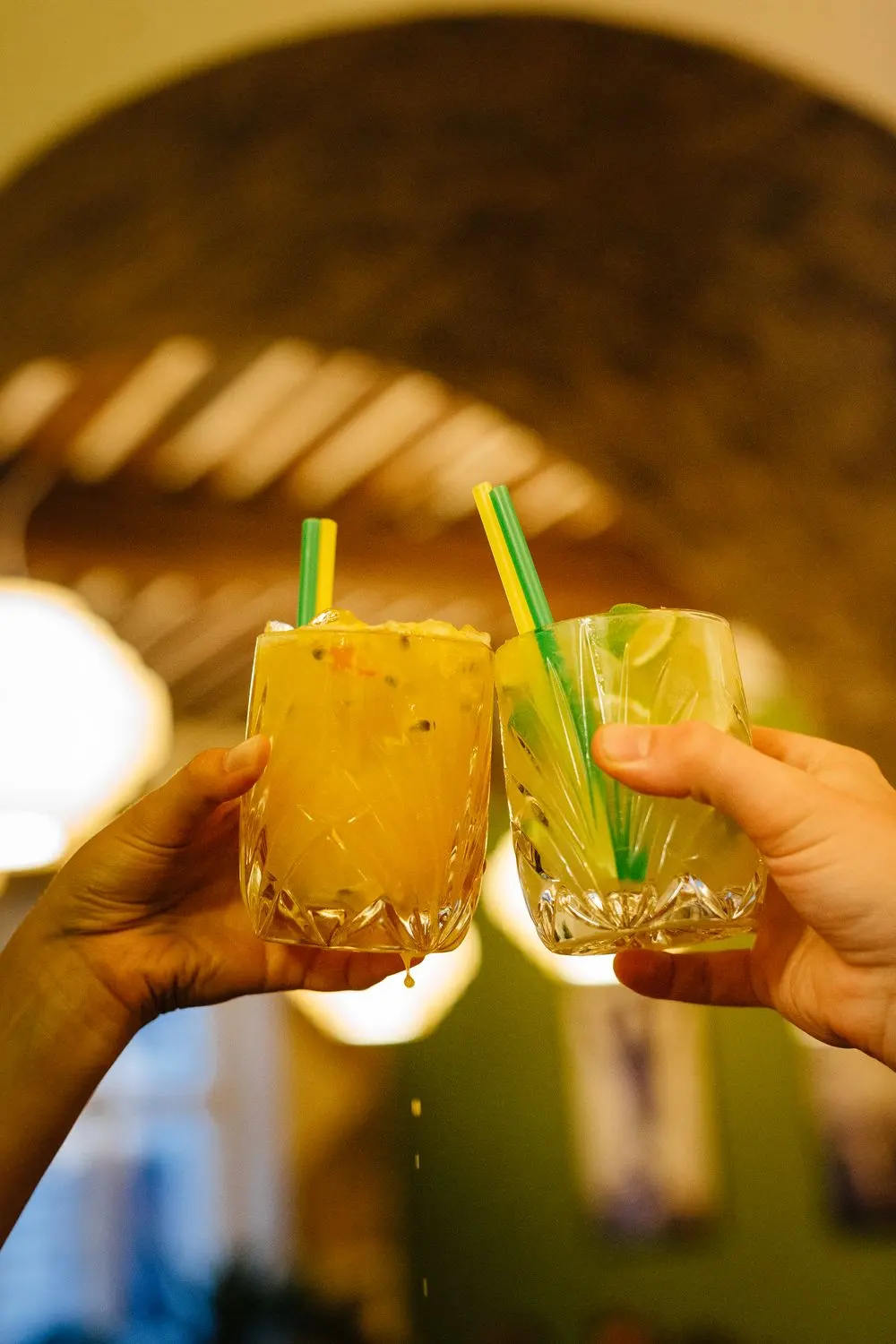 Cocktail toast at Brasileiro restaurant.